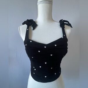 Black Top w/ White Hearts, Pin-Up, Scrunch Band